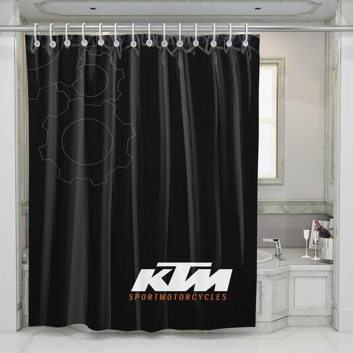 sport motorcycles ktm outline shower curtains