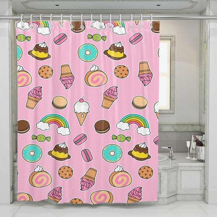 sweet desert for girl shower curtains