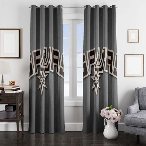 spurs wood logo window Curtain