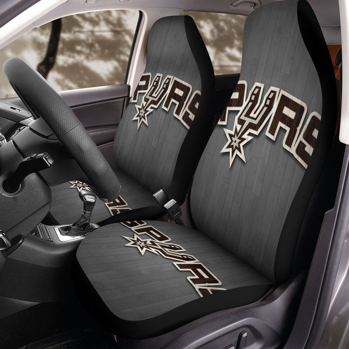 spurs wood logo Car Seat Covers