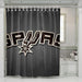 spurs wood logo shower curtains