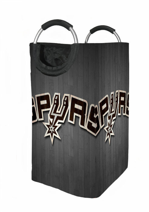 spurs wood logo Laundry Hamper | Laundry Basket