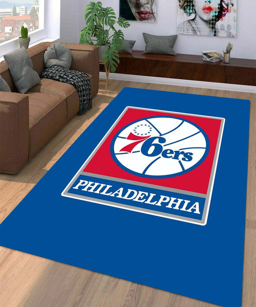 square logo philadelphia 76ers Living room carpet rugs