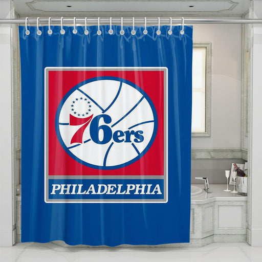 square logo philadelphia 76ers shower curtains