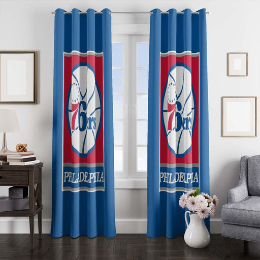 square logo philadelphia 76ers window Curtain