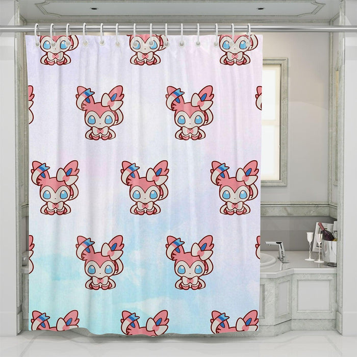 sylveon pink species pokemon shower curtains