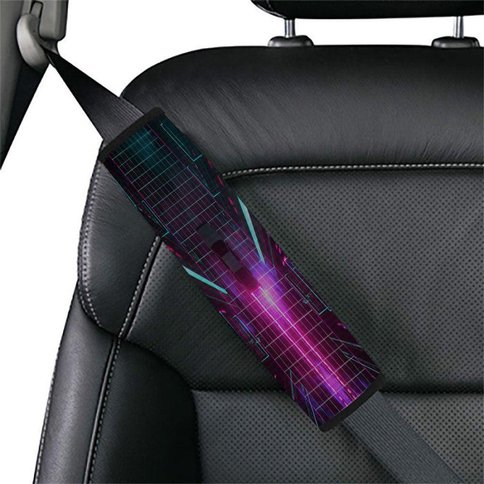 synthwave car cyberpunk Car seat belt cover