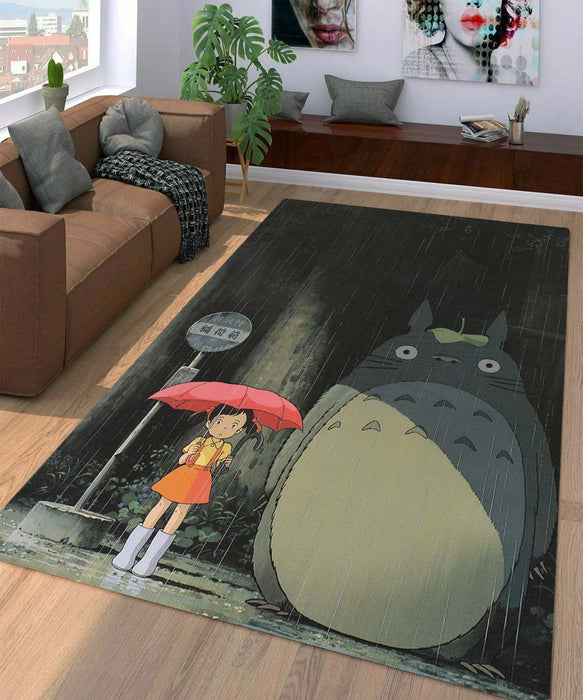 totoro in the rain Living room carpet rugs