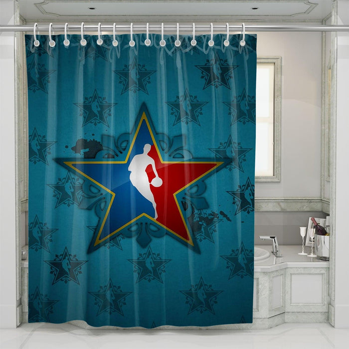 star pattern nba shower curtains