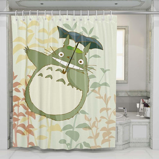 totoro with umbrella shower curtains