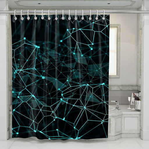 technology geometric line glowing shower curtains