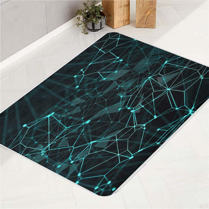 technology geometric line glowing bath rugs