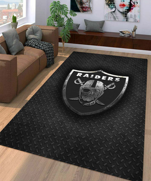 steel textrure of raider logo Living room carpet rugs