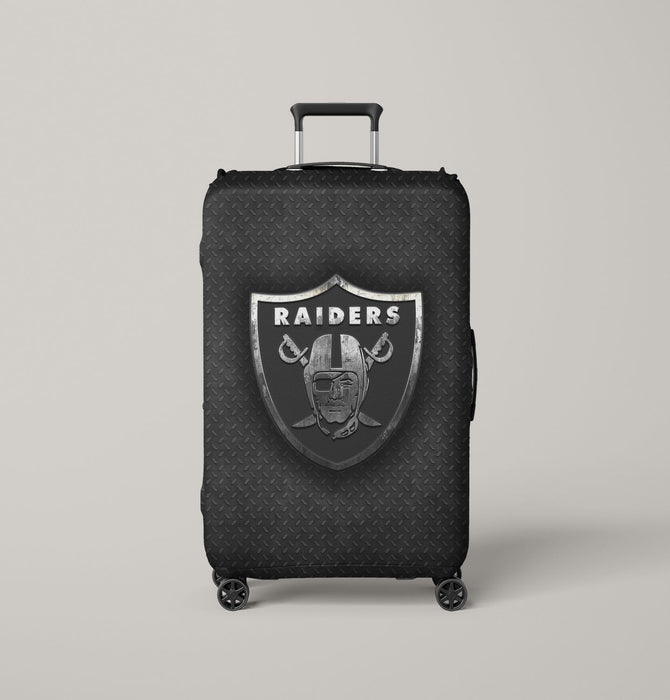 steel textrure of raider logo Luggage Covers | Suitcase