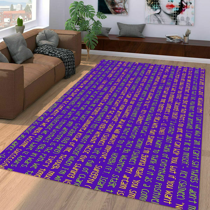 text about korea pop boyband Living room carpet rugs