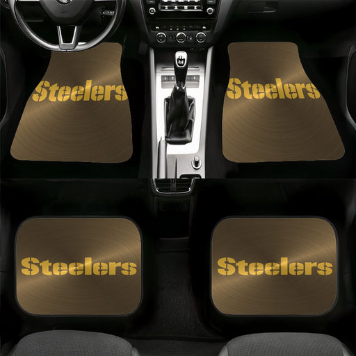 steelers circle gold textured Car floor mats Universal fit