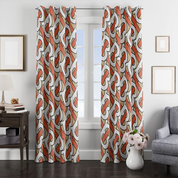 textured burberry font logo window Curtain