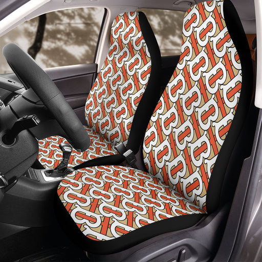 textured burberry font logo Car Seat Covers