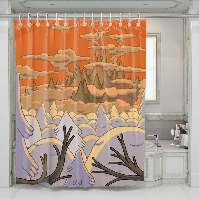 tree land adventure time shower curtains