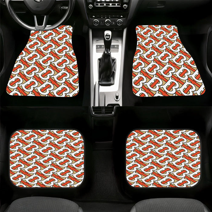 textured burberry font logo Car floor mats Universal fit