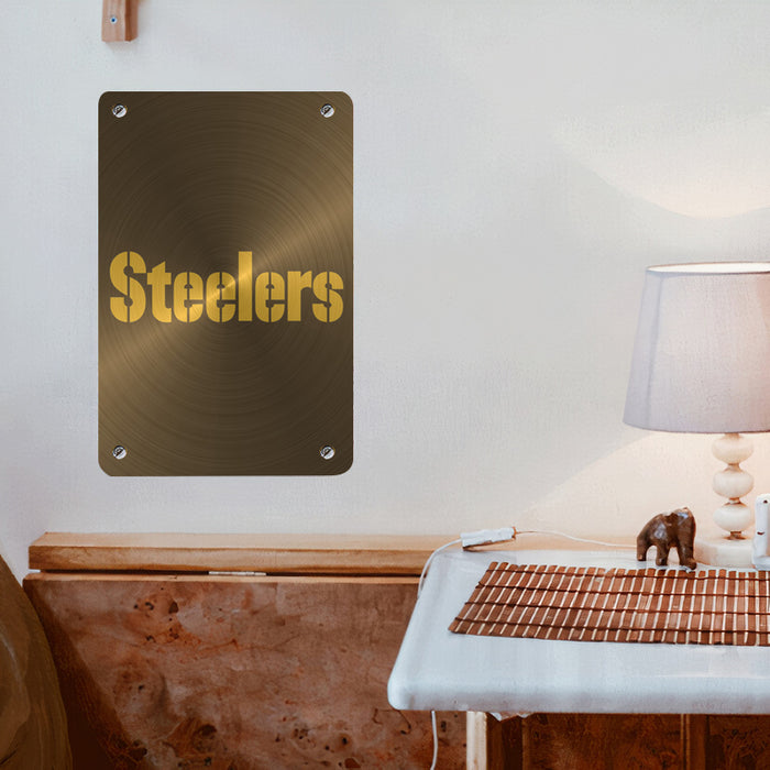 steelers circle gold textured Poster Metal print wall art