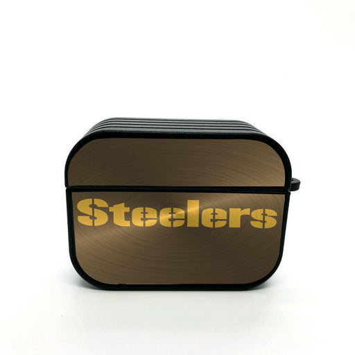 steelers circle gold textured airpod case