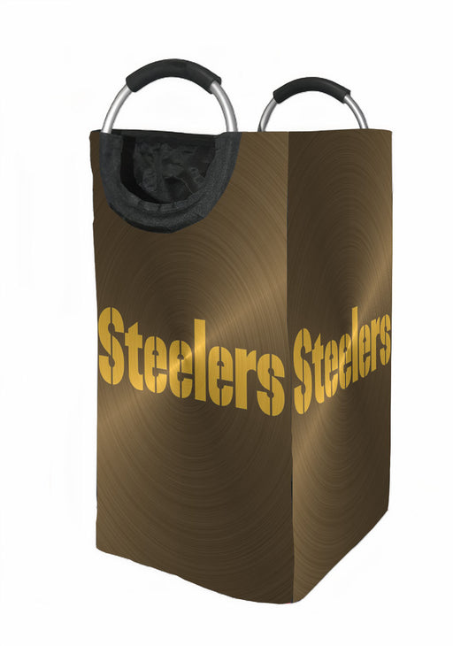 steelers circle gold textured Laundry Hamper | Laundry Basket