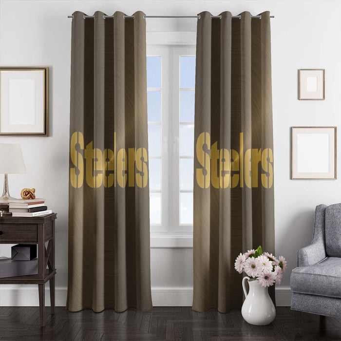 steelers circle gold textured window Curtain