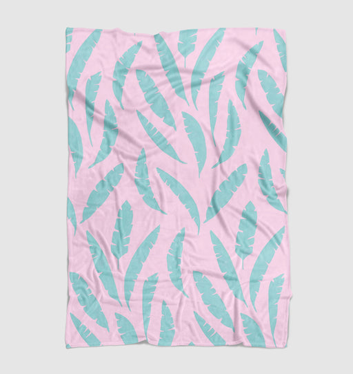 textured green leaf vaporwave Ultra soft fleece blanket