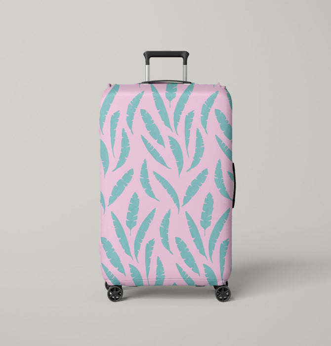 textured green leaf vaporwave Luggage Cover | suitcase