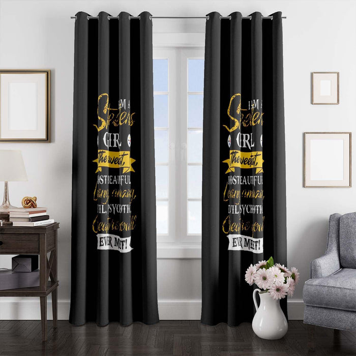 steelers girl more beautiful window Curtain