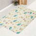 the blue bird with flower bath rugs