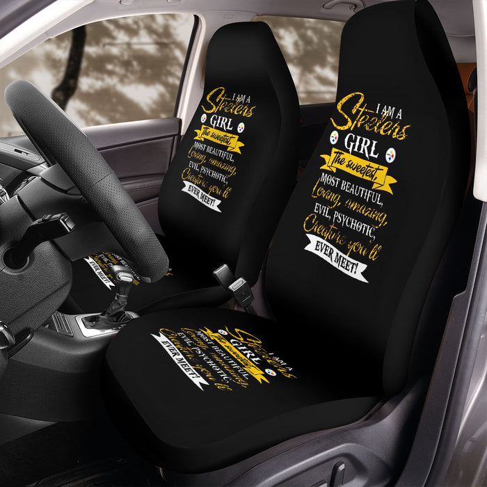 steelers girl more beautiful Car Seat Covers