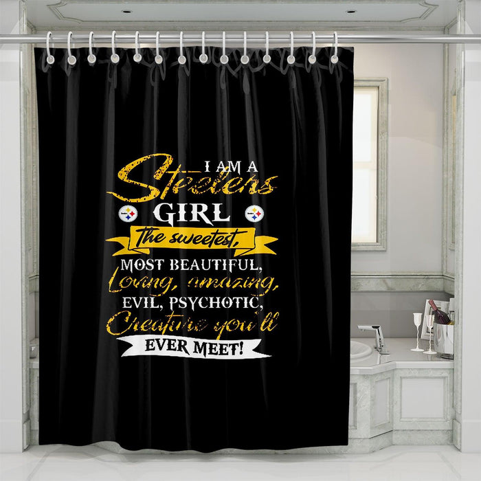 steelers girl more beautiful shower curtains