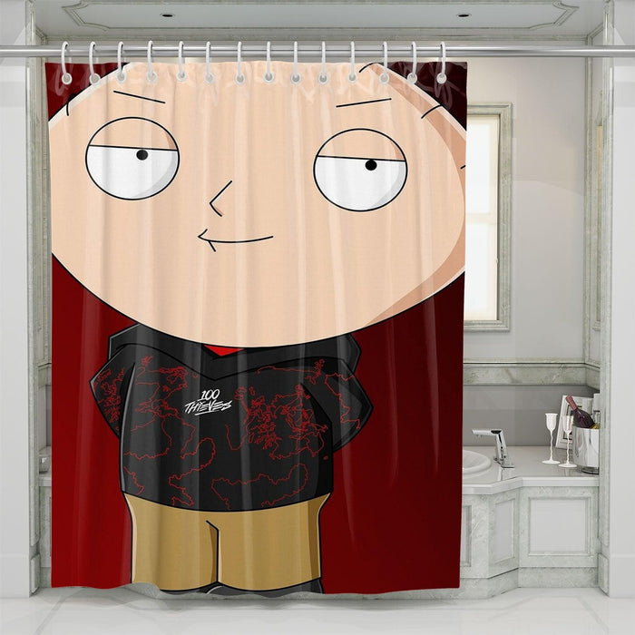 stewie family guy hypebeast shower curtains