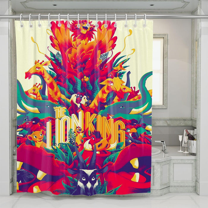 the lion king animal characters pop art shower curtains