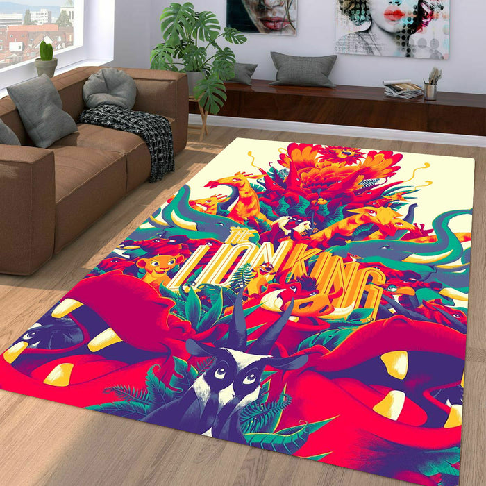 the lion king animal characters pop art Living room carpet rugs