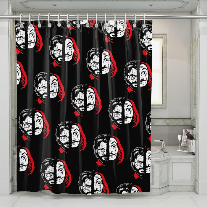 the professor bella ciao money heist shower curtains