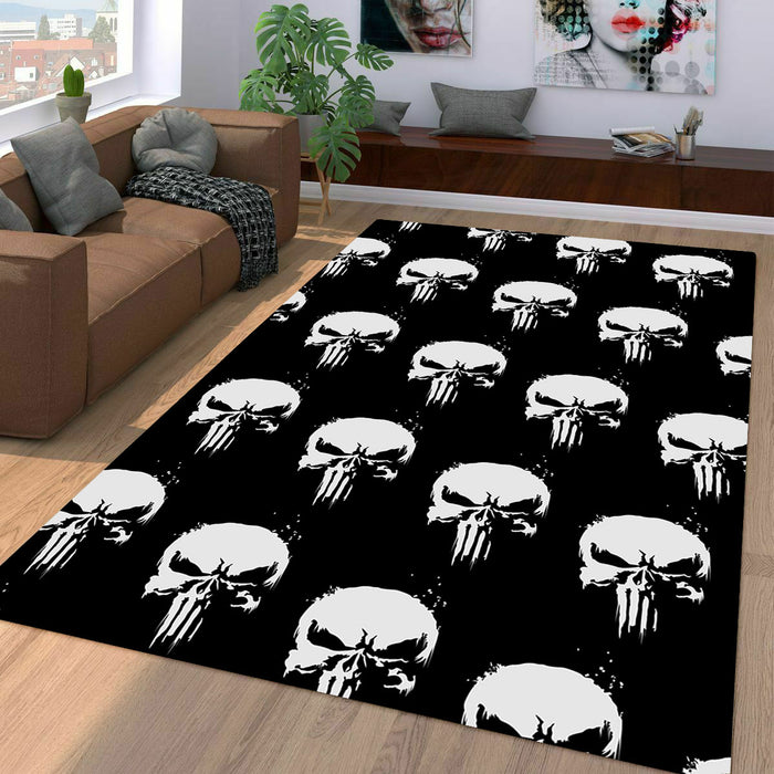 the punisher skull marvel Living room carpet rugs