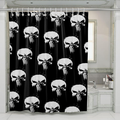 the punisher skull marvel shower curtains