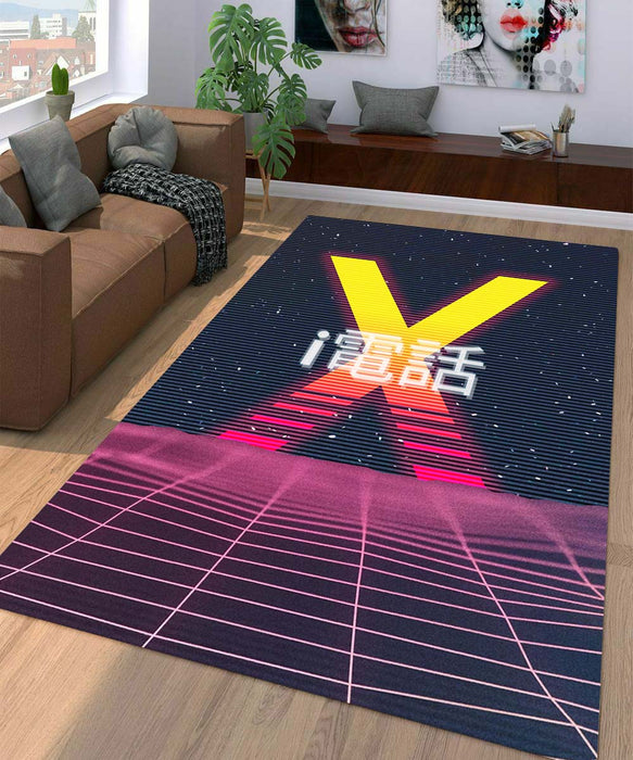 vaporwave ocean Living room carpet rugs