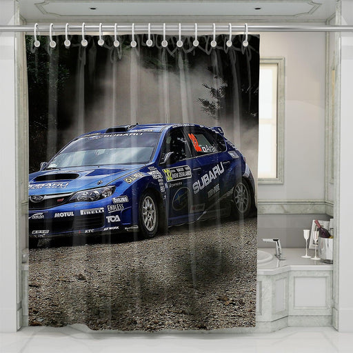 subaru car racing offroad shower curtains