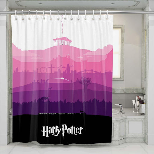 vector layout harry potter shower curtains