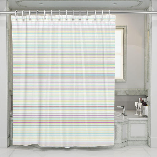 thin line colorful white shower curtains