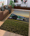 sunset with the car racing Living room carpet rugs