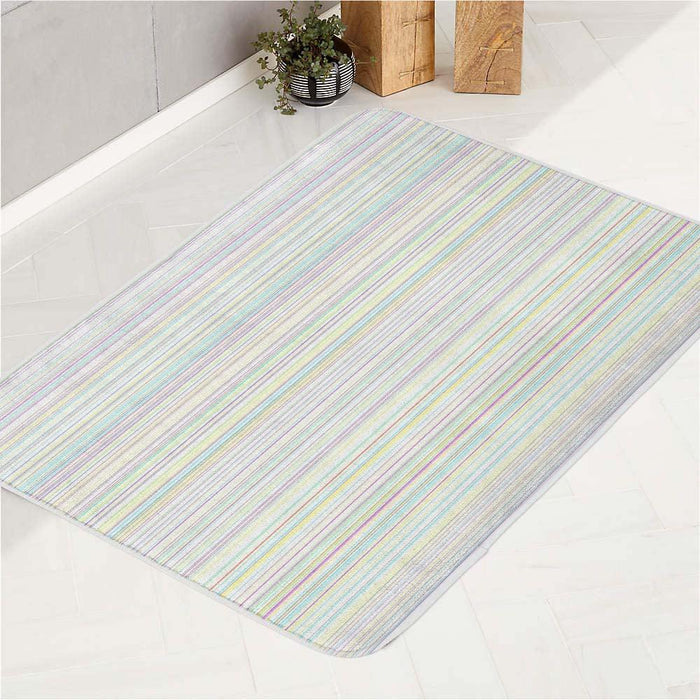 thin line colorful white bath rugs