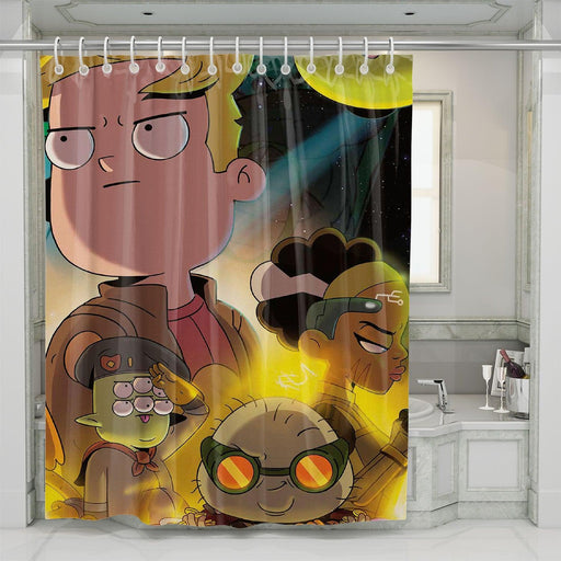 sunshine and final space shower curtains