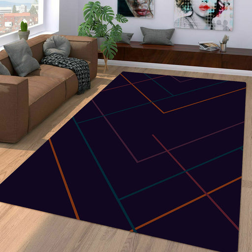 thin lines minimalist dark Living room carpet rugs