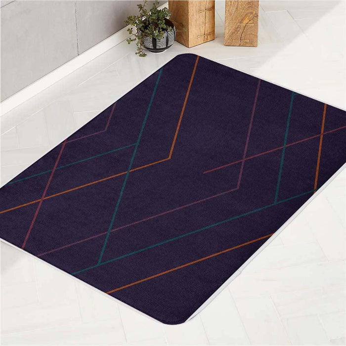 thin lines minimalist dark bath rugs