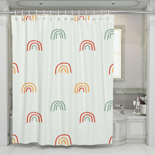 three lines to make a rainbow shower curtains